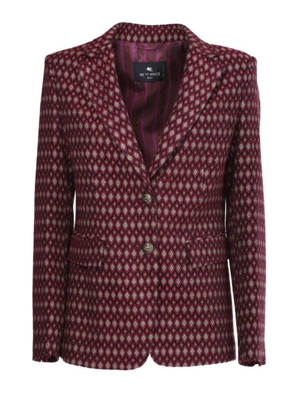 ETRO: blazers - Patterned tailored jacket in multicolor