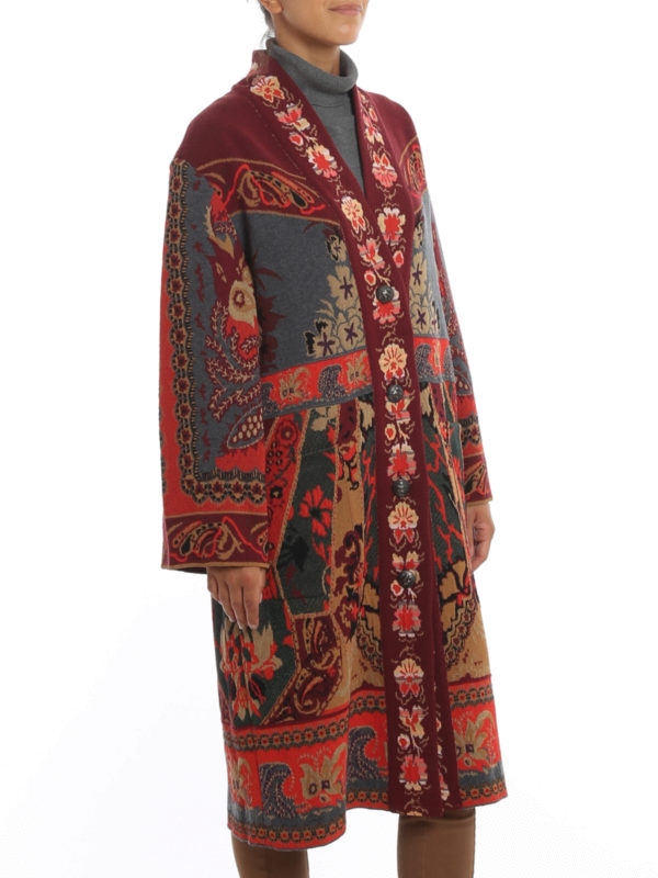 ETRO buy online Langer Mantel - Rot