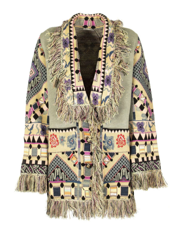 ETRO: cardigans - Fringed jacquard cardigan
