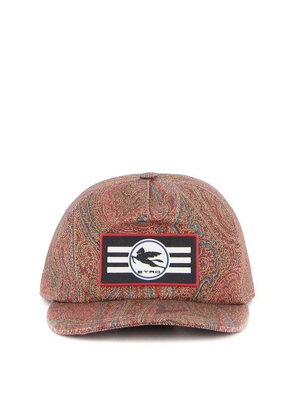 ETRO: hats & caps - Paisley baseball cap with rubber logo patch