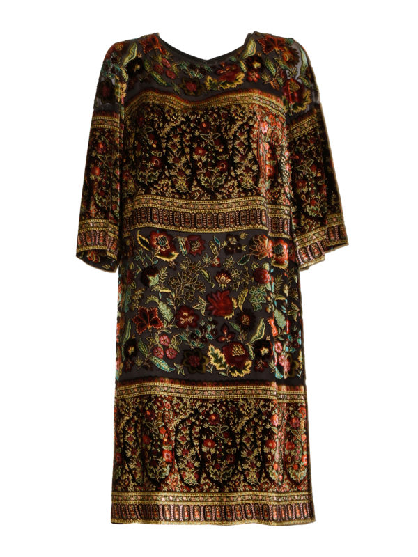 Etro Devor velvet dress - Brown - Women|17810514010