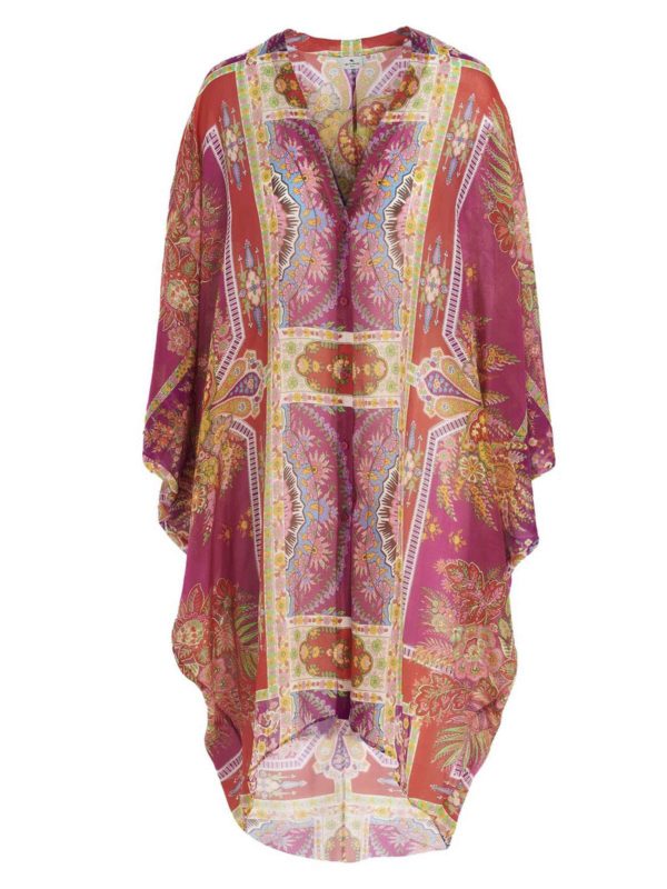 ETRO: knee length dresses - Printed Kaftan in multicolor