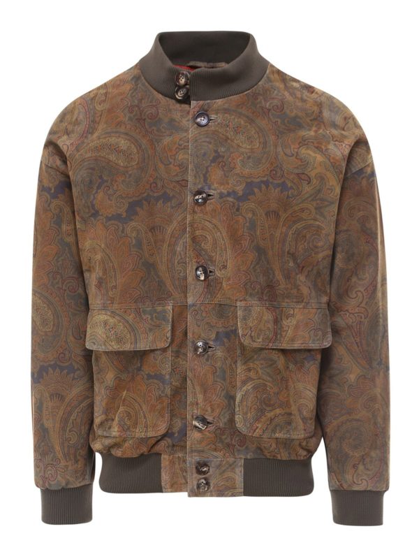 ETRO: Lederjacken - Lederjacke - Gemustert