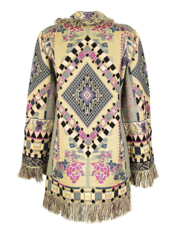ETRO: cardigans online - Fringed jacquard cardigan