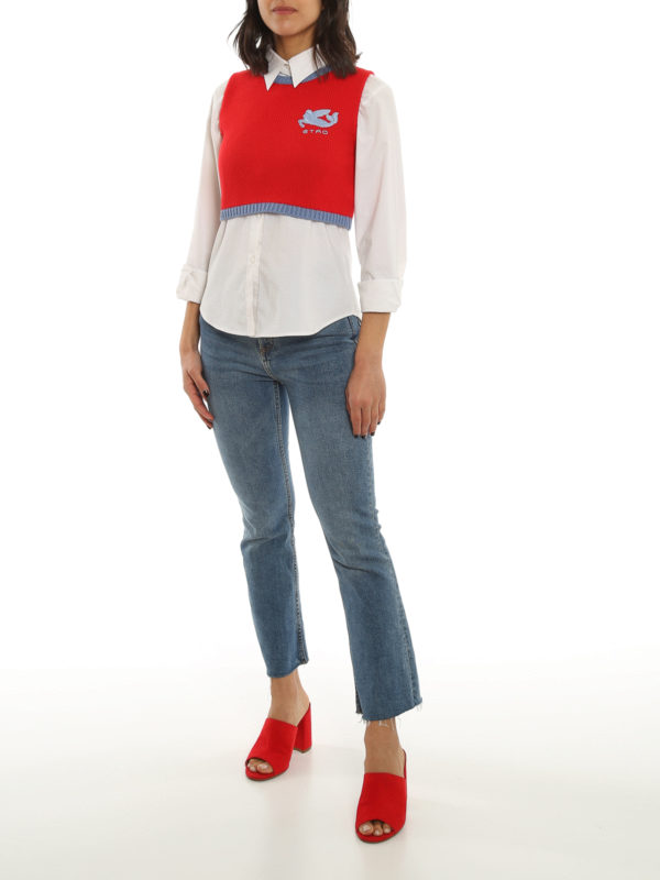 ETRO: crew necks online - Tropea cropped top