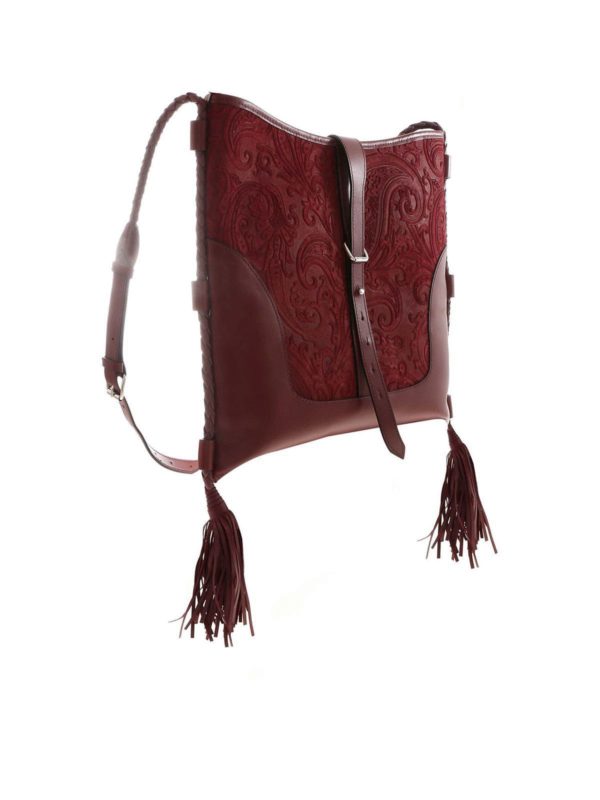 ETRO: cross body bags online - Eivissa shoulder bag in burgundy