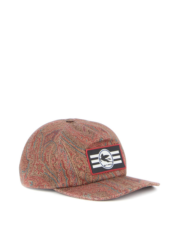 ETRO: hats & caps online - Paisley baseball cap with rubber logo patch