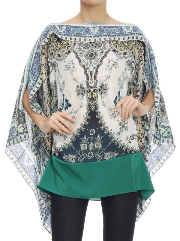 ETRO: tunics online - Printed silk kaftan