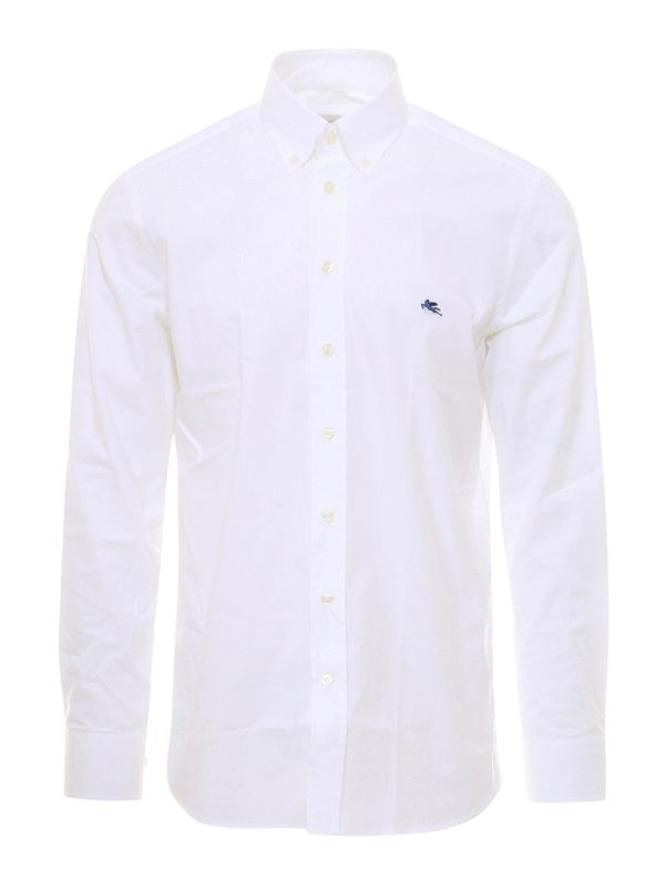 ETRO: camicie - Camicia in cotone con logo Pegaso