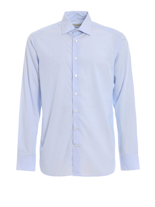 ETRO: camicie - Camicia Spread azzurra in cotone zephir