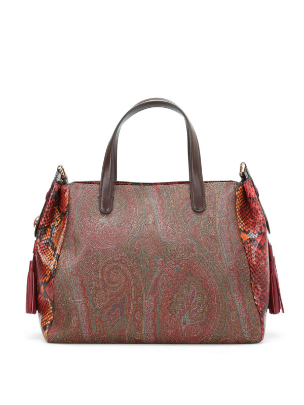 ETRO: shopper - Borsa a mano con pelle stampata