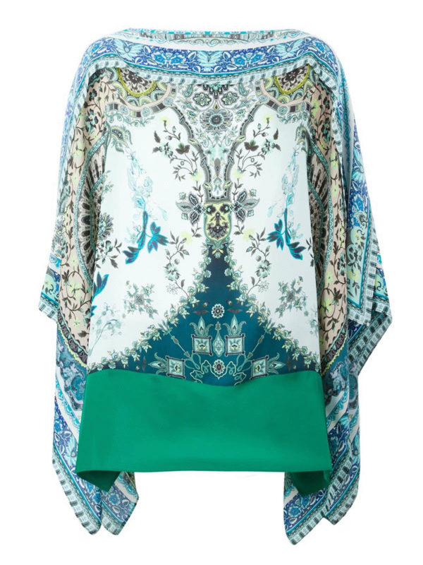 ETRO: tunics - Printed silk kaftan