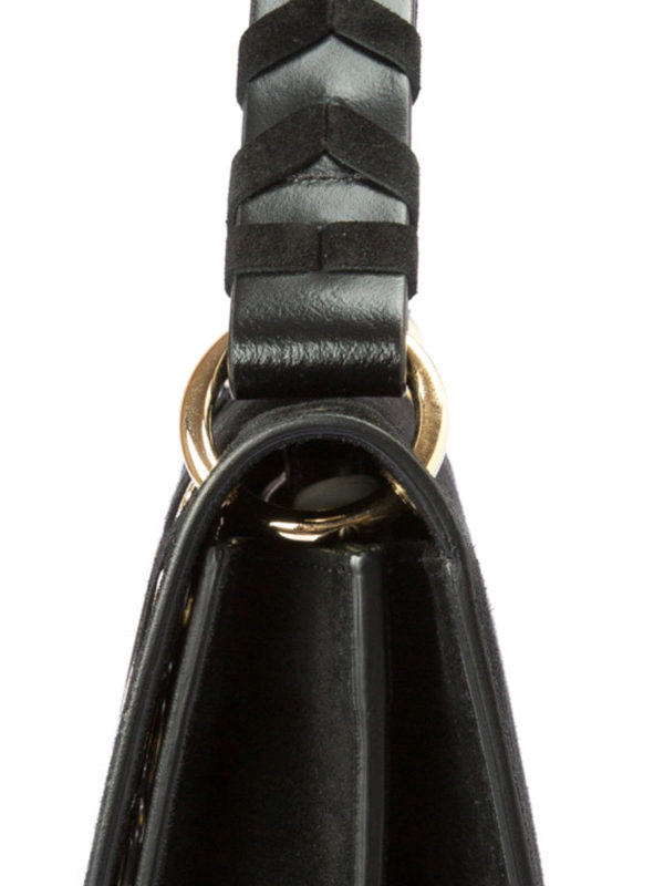 Eyelets detailed suede bag shop online: BLUMARINE