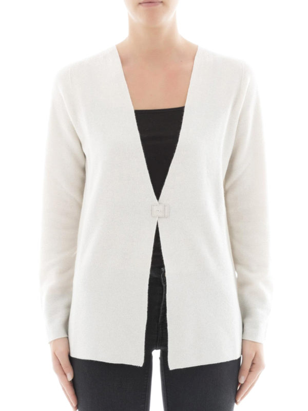 Fabiana Filippi One button Platinum blend cardigan|61217Y006VR2