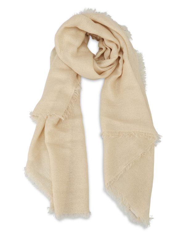 FALIERO SARTI: Stoles & Shawls - Jessica lurex insert beige shawl