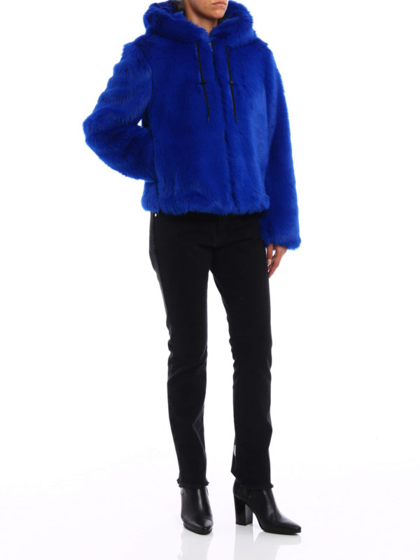 Abrigo De Piel - Azul shop online: m.s.g.m.
