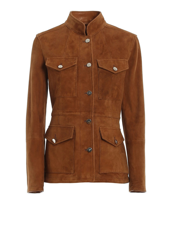 FAY: leather jacket - Suede field jacket