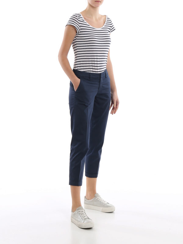 Fay Stretch cotton pants - Blue - Women | NTW8040530TGUPU810