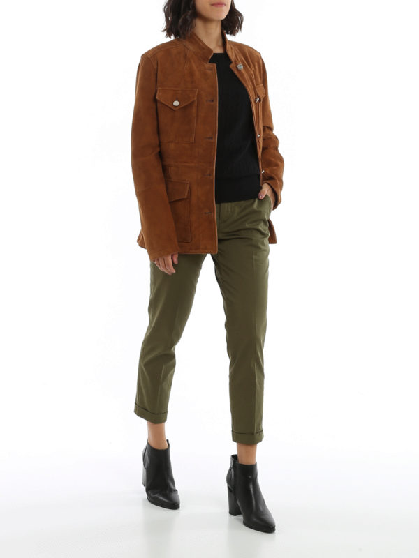 FAY: leather jacket online - Suede field jacket