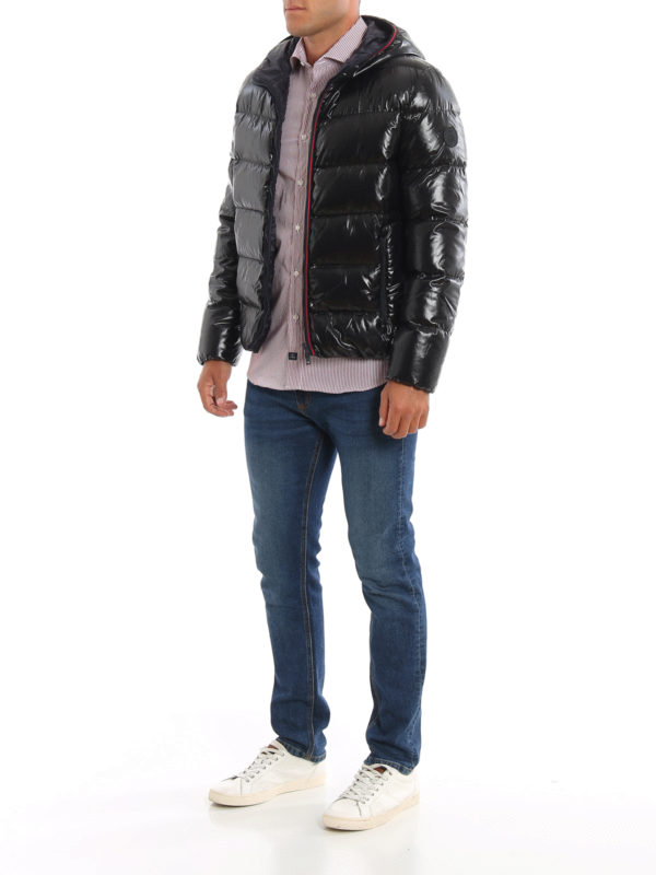 FAY: padded jackets online - Black quilted puffer jacket