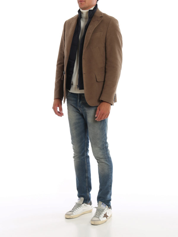 FAY: padded jackets online - Double fustian jacket with removable vest