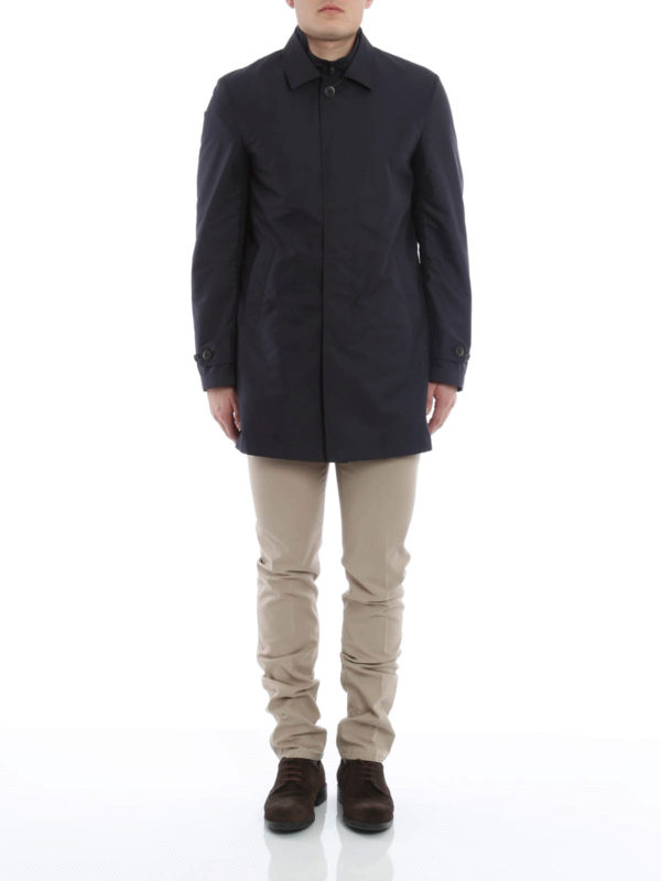 Trench azul marino clearance hombre