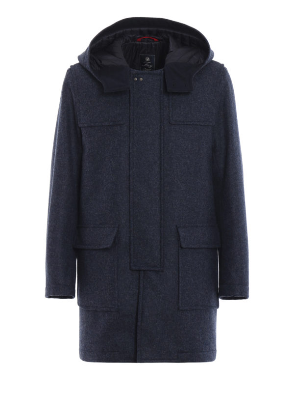 FAY: padded coats - Felted wool padded duffle coat