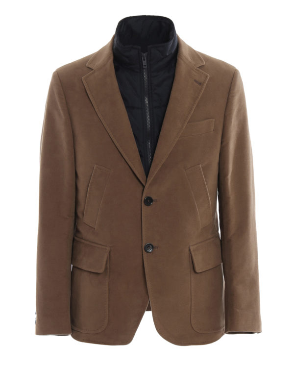 FAY: padded jackets - Double fustian jacket with removable vest