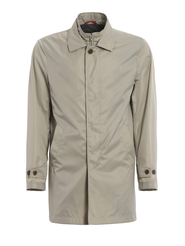 FAY: cappotti trench - Trench greige con double front