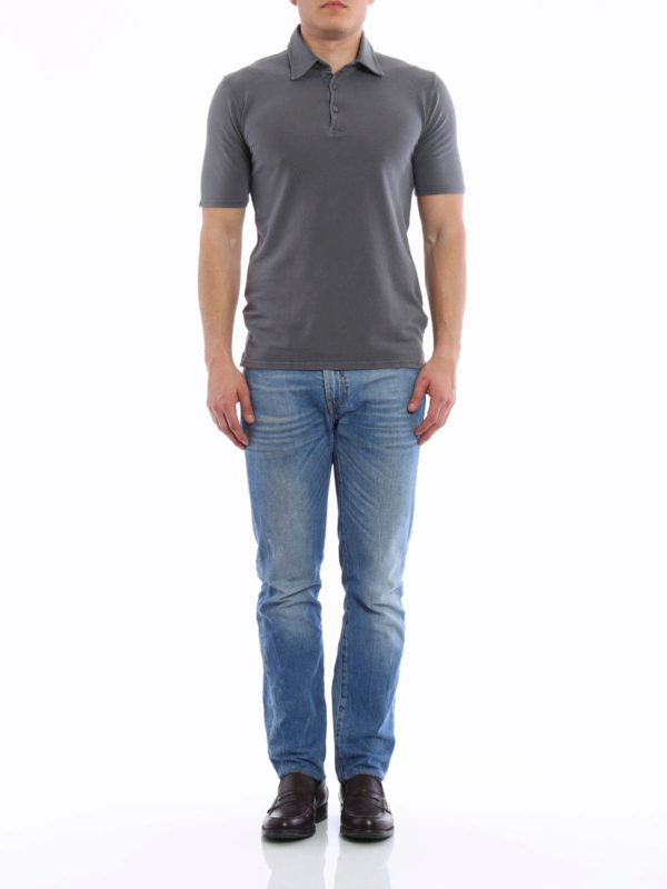 FEDELI: Polos online - Polo Gris Oscuro Para Hombre