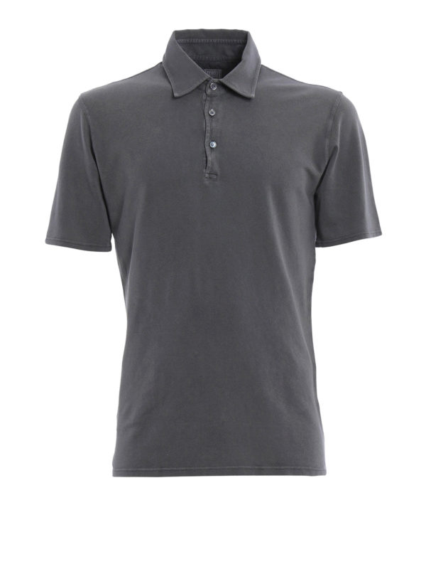 FEDELI: Polos - Polo Gris Oscuro Para Hombre