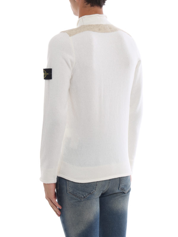 Pull Col Roulé - Blanc shop online: STONE ISLAND