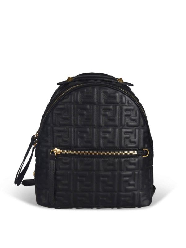 FENDI: backpacks - Backpack with FF motif in black