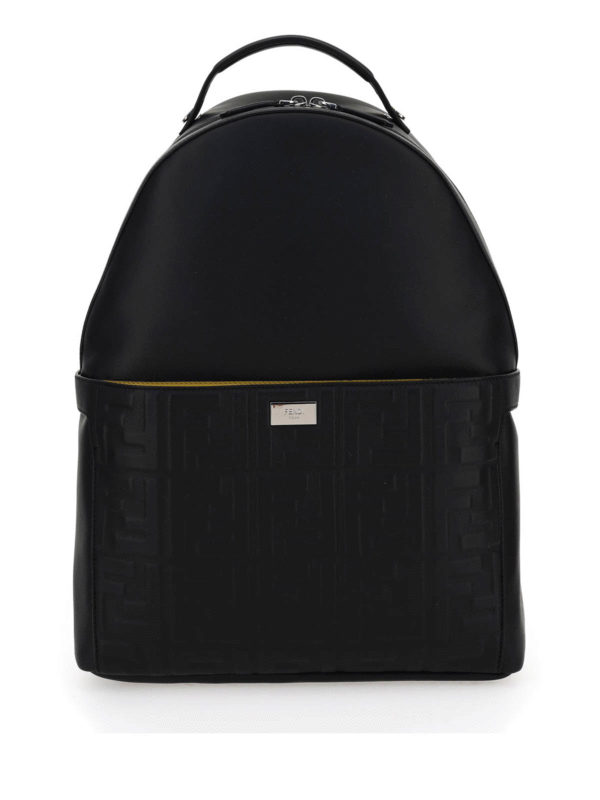 FENDI: backpacks - Fendi monogram printed leather backpack