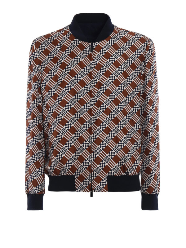 FENDI: bombers - Reversible silk bomber jacket