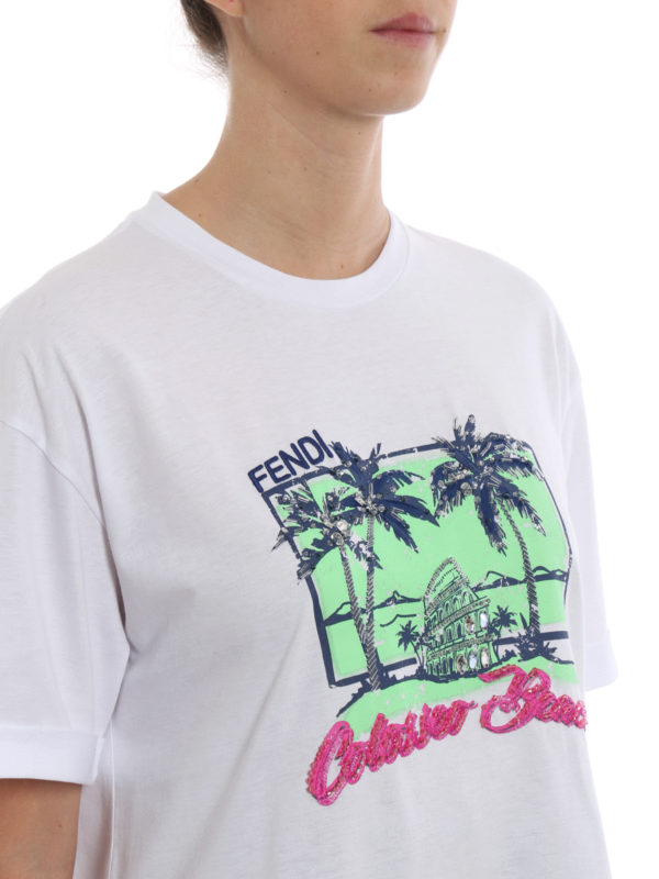 FENDI buy online Colosseo Beach white Tee