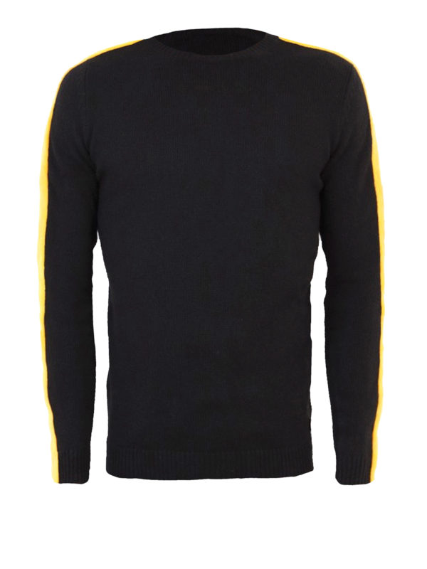 FENDI: Strickpullover mit Rundhalsausschnitt - Rundhalspullover - Schwarz