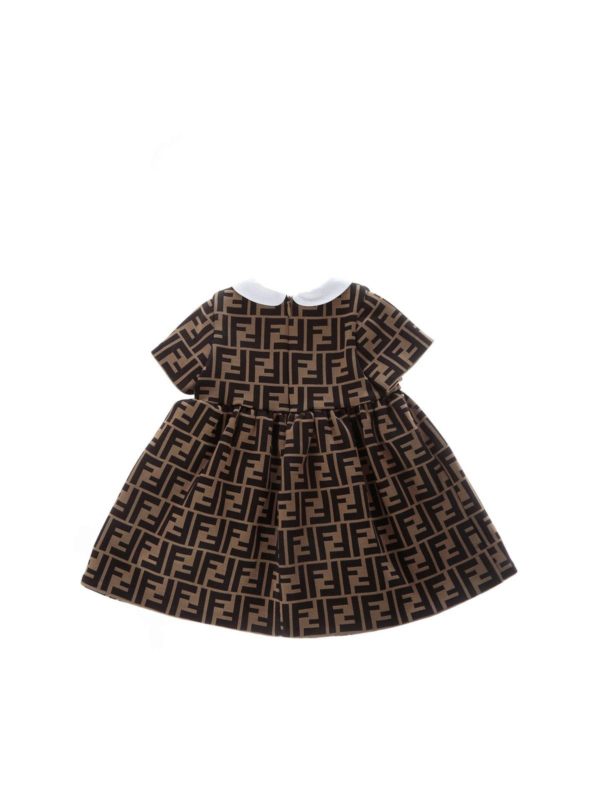 Fendi Jr FF dress in brown jersey Brown Girls BFB188A6A6F0E0X
