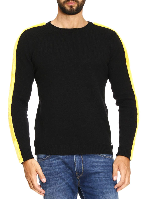 FENDI: Strickpullover mit Rundhalsausschnitt online - Rundhalspullover - Schwarz