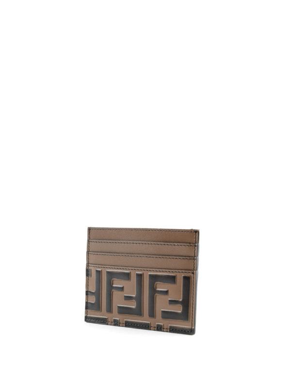 FENDI: wallets & purses online - Double F pattern leather card holder