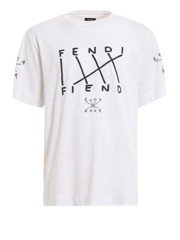 美品➱フェンディ　Tシャツ 白 　Sサイズ　メンズ　大人気 T-Shirt Cotton White | Fendi