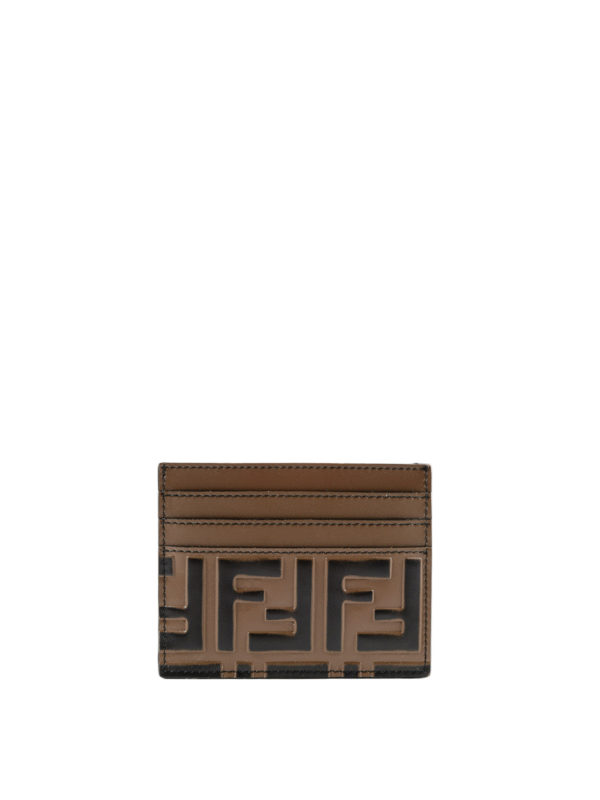 FENDI: wallets & purses - Double F pattern leather card holder