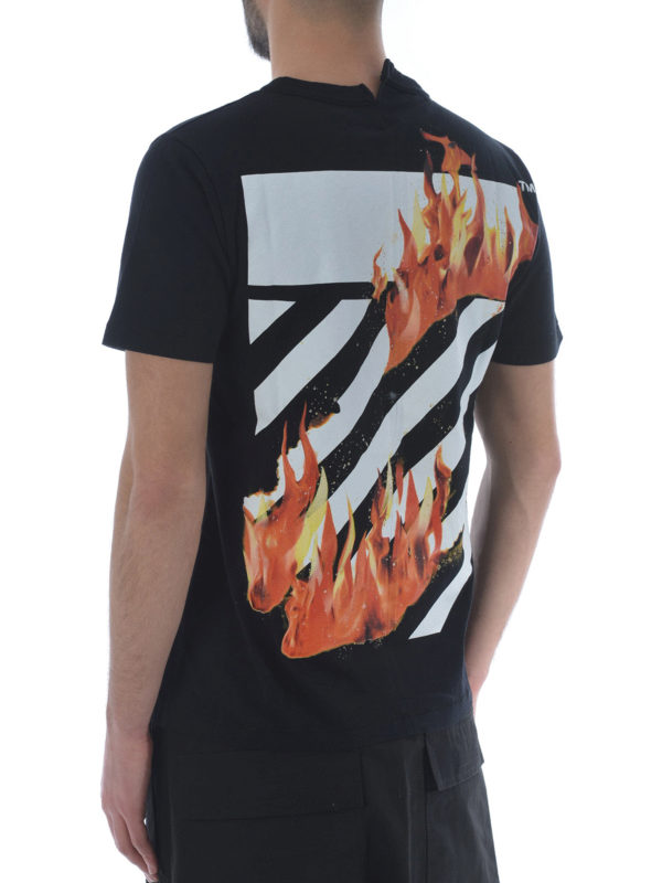 تی شرت Off-White - Fire Spliced asymmetric T-shirt