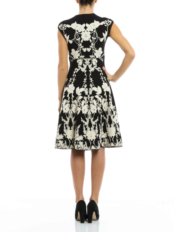 Floral embossed pattern dress shop online: ALEXANDER MCQUEEN