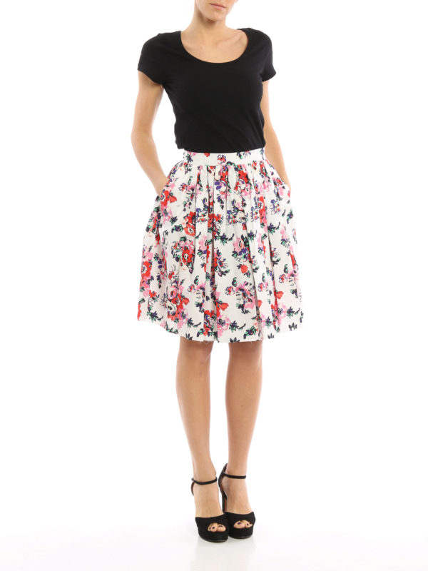 Floral print cotton skirt shop online: m.s.g.m.