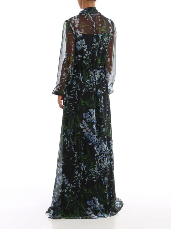 Blumarine Abito lungo in seta Nero Donna 44172196