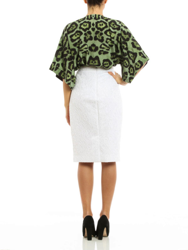 Givenchy Foreal jacquard pencil skirt - White | 16P4029338100