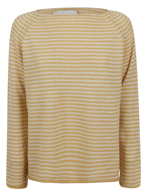 FORTE FORTE: Strickpullover mit Rundhalsausschnitt - Rundhalspullover - Gestreift
