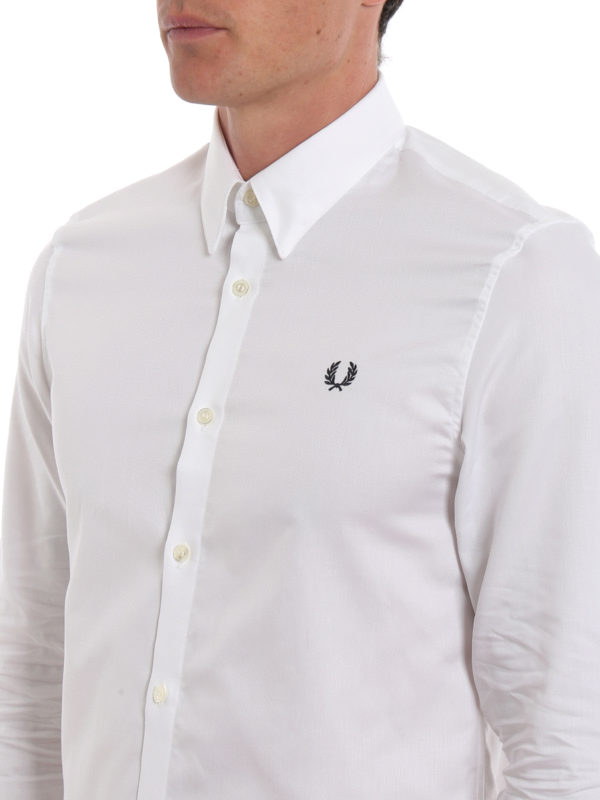 FRED PERRY buy online Logo embroidery pique cotton shirt
