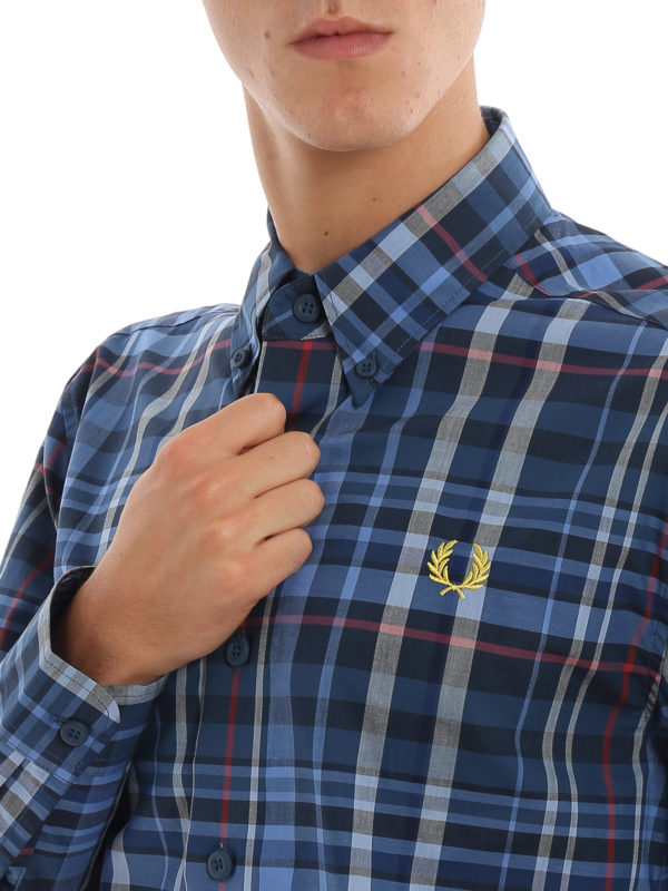 FRED PERRY buy online Tartan motif button down shirt